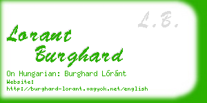 lorant burghard business card